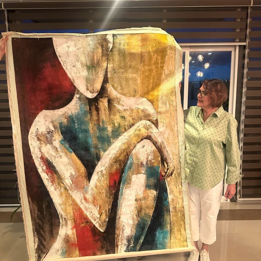 ArtFlux Gallery Finished painting with client