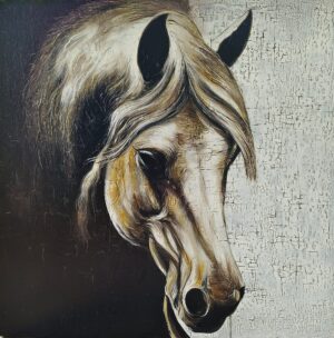 white horse finished painting large