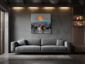 AF_Cityscape_Japan_Expressionist_Square_Fuji-sunset_v01_Mockup_Livingroom