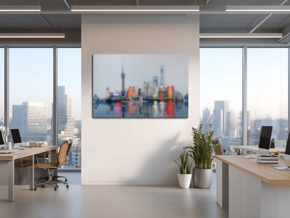 AF_Cityscape_Shanghai_Expressionist_Landscape_Shanghai-Reflections_v02_Mockup_Office