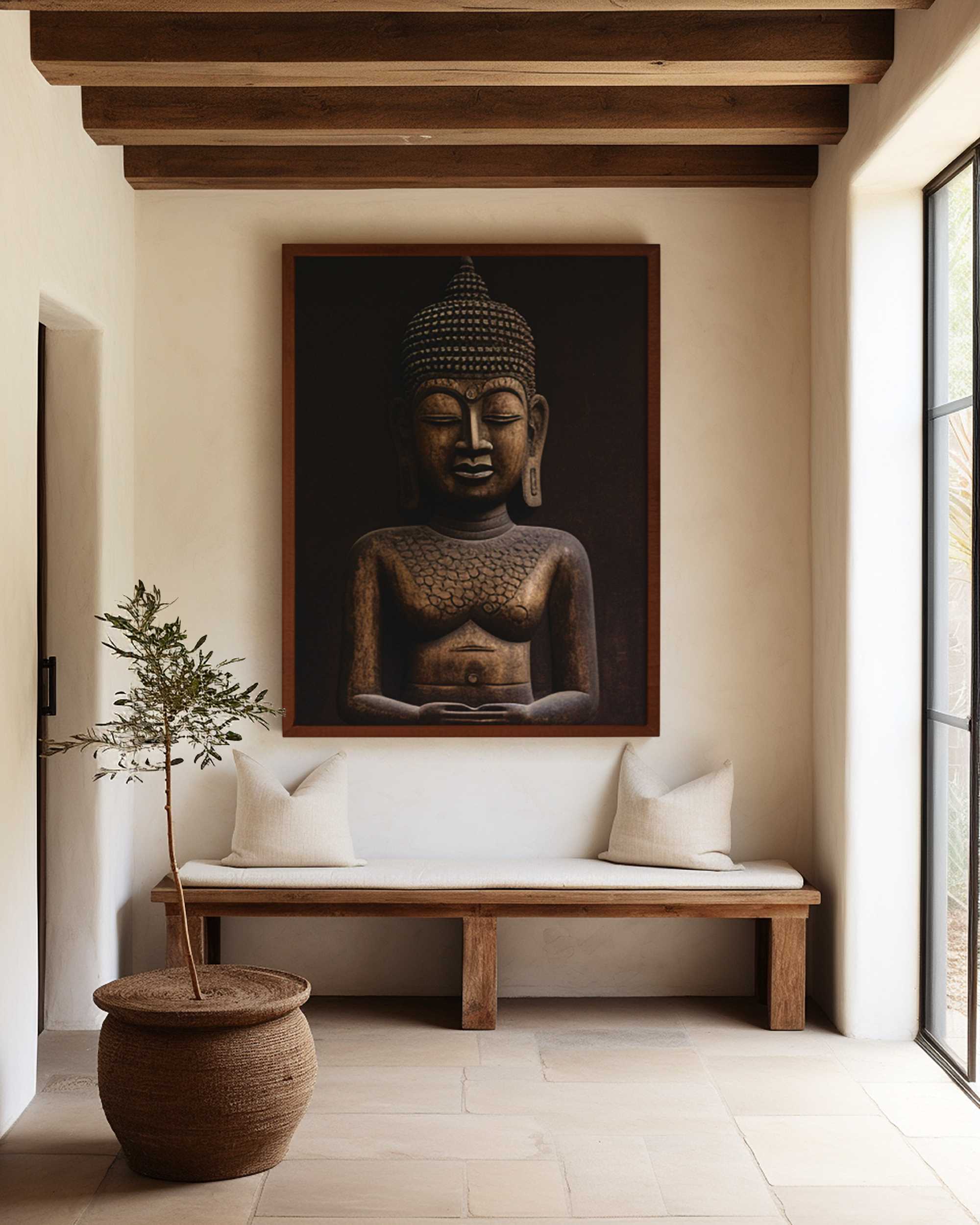 AF_Culture_Spiritual_Realistict_Portrait_Buddha_v01_Mockup_Hallway