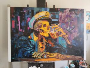 ArtFlux Gallery Kampon Last-Watch_finishedpainting_easel
