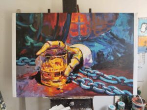 ArtFlux Gallery Kampon_Hold-Fast_finishedpainting_easel